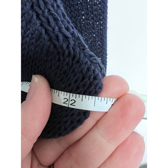 J. McLaughlin Cotton Linen Sweater Cardigan XL Comfort Quiet Luxury Navy Preppy - Picture 11 of 13
